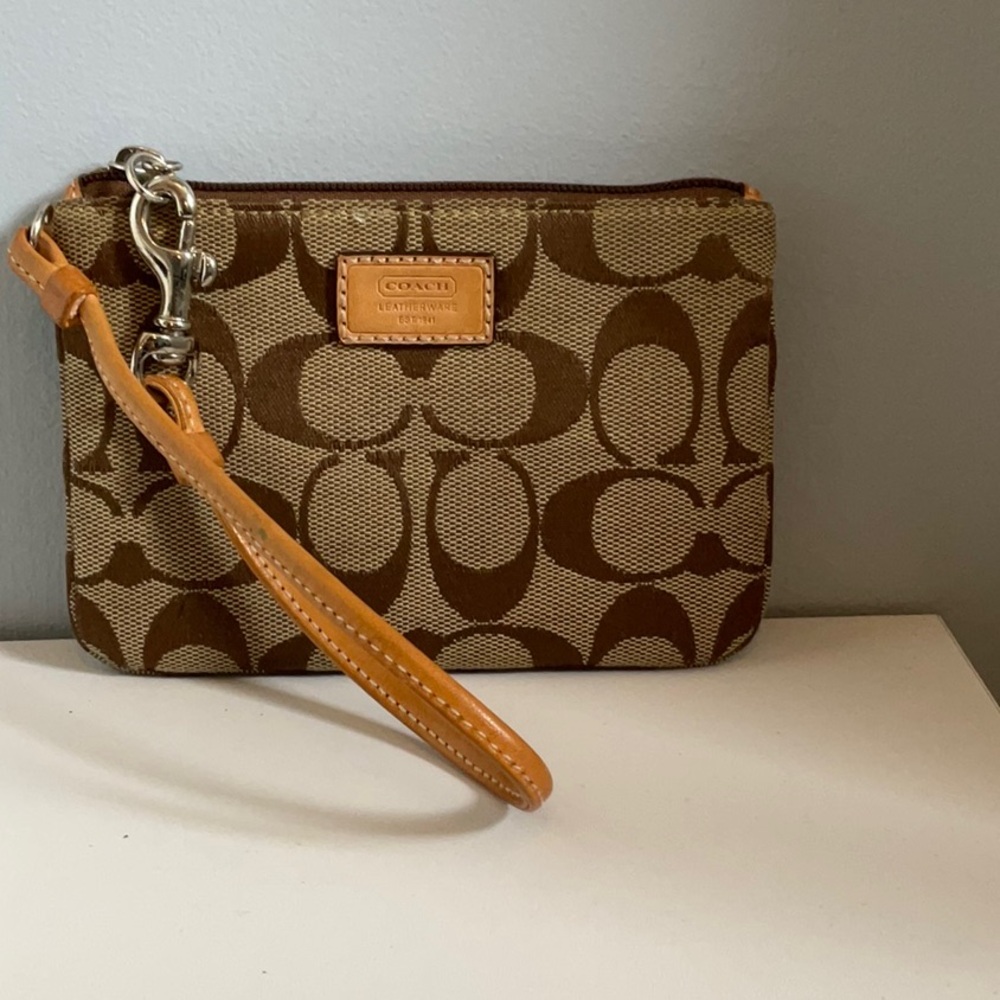 Coach Brown Wristlet